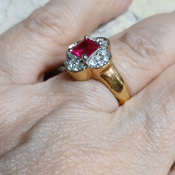 Vintage Tested Ruby Ring Gold filled - Picture 3 of 4